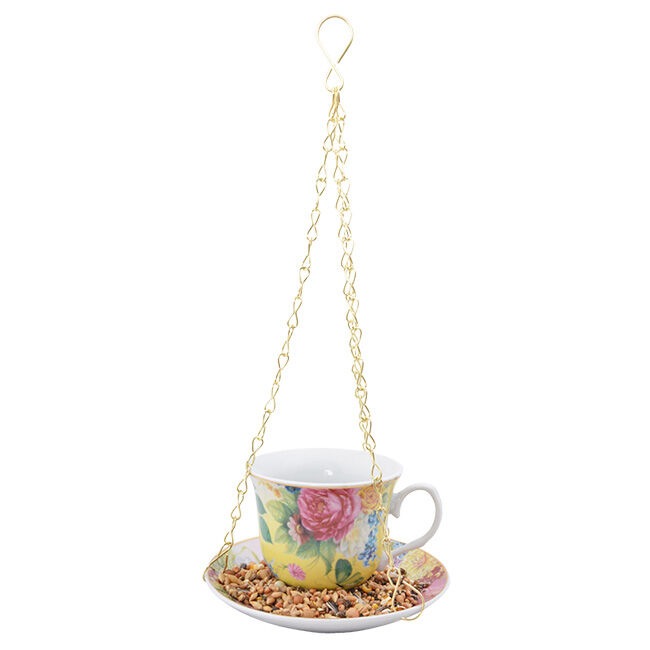 Esschert Design Tea Cup Bird Feeder with Gift Box - Assorted Colors image number null
