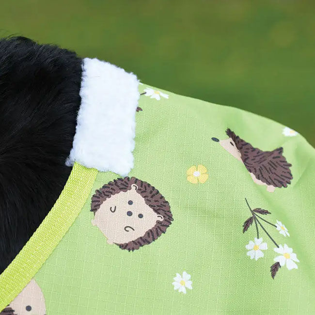 Saxon 600D Pony Standard Neck Lite Turnout Sheet - Hedgehogs & Flowers Print - Closeout image number null