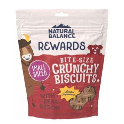 Natural Balance Rewards Crunchy Biscuits with Real Bison for Small Breeds - Sweet Potato & Bison Recipe - 8 oz