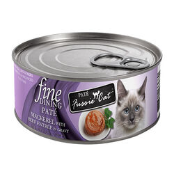 Fussie Cat Fine Dining Pate - Mackerel with Beef Entree in Gravy - 2.82 oz