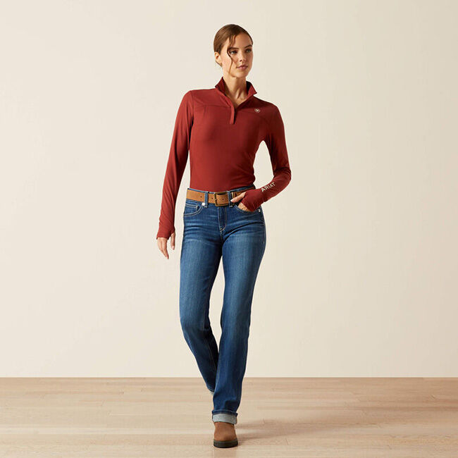 Ariat Women's Lowell 3.0 1/4 Zip Baselayer - Madder Brown image number null