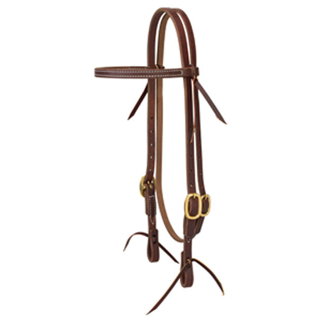 Weaver Working Cowboy Economy Browband Headstall, 5/8", Solid Brass image number null