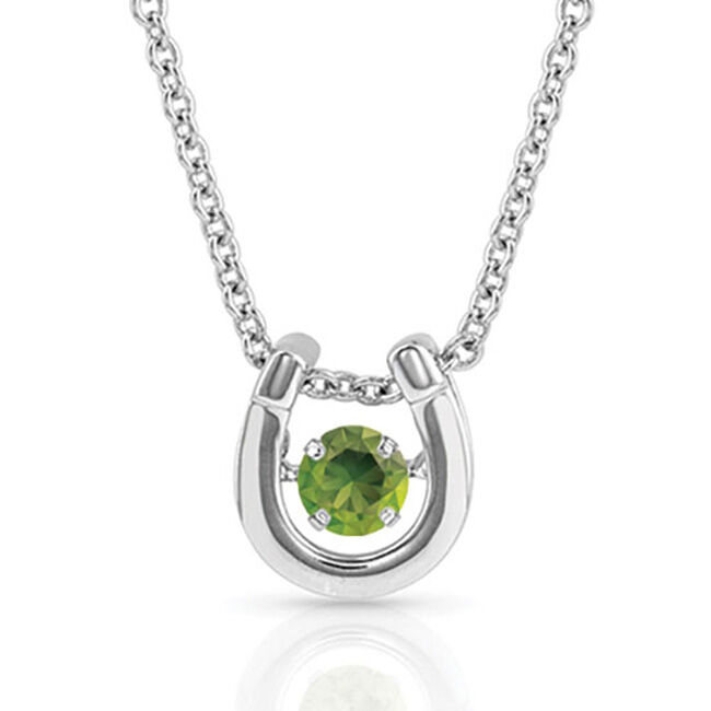 Montana Silversmiths Dancing Birthstone Horseshoe Necklace - August image number null
