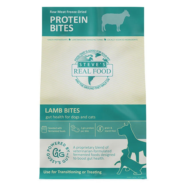 Steve's Real Food Protein Bites - Freeze-Dried Gut Health Treats for Dogs & Cats - Lamb Recipe image number null