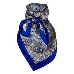 Wyoming Traders Wild Rag Paisley Silk Scarf - Royal/Brown