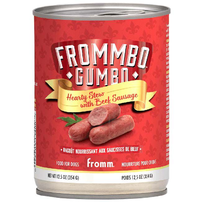 Fromm Frommbo Gumbo Hearty Stew for Dogs - Beef Sausage Recipe - 12.5 oz image number null