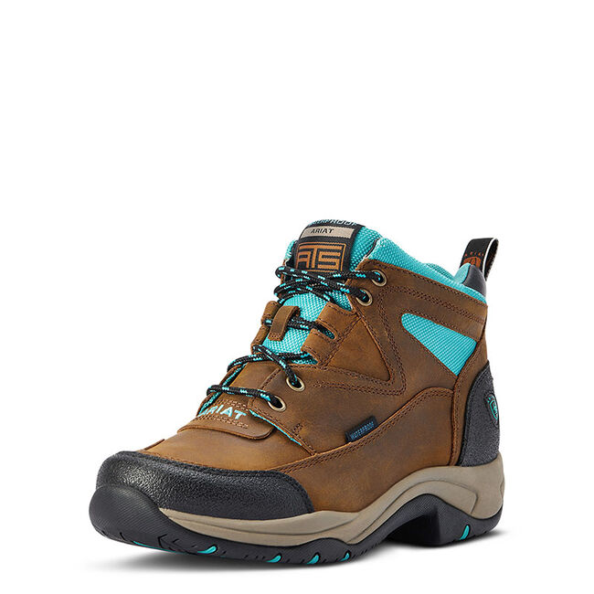 Ariat Women's Terrain Waterproof Boot - Brown/Turquoise image number null