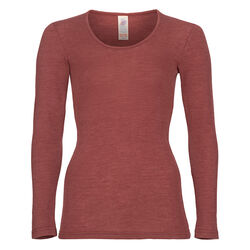 Engel Women's Wool/Silk Blend Long Sleeve Shirt - Copper