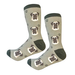 E&S Pets Unisex Novelty Crew Socks - English Mastiff