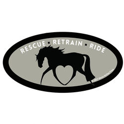 Horse Hollow Press Helmet Sticker - "Rescue, Retrain, Ride"