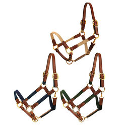 Tory Leather Leather & Cotton Web Halter