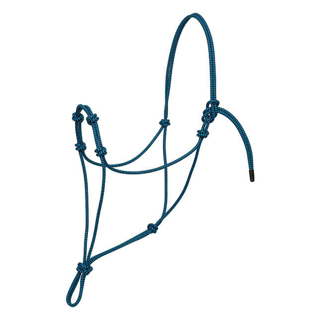 Weaver Silvertip Four Knot Rope Halter - Black/Blue image number null