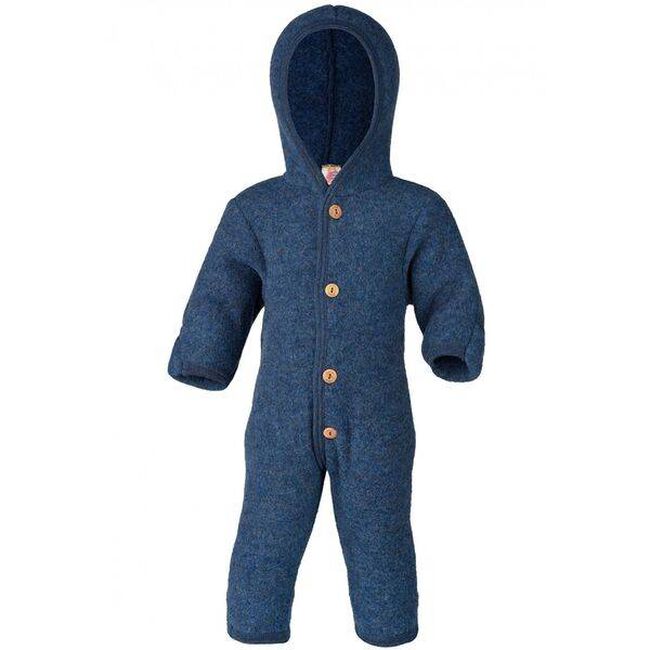 Engel Baby 100% Wool Fleece Hooded Suit with Wooden Buttons image number null