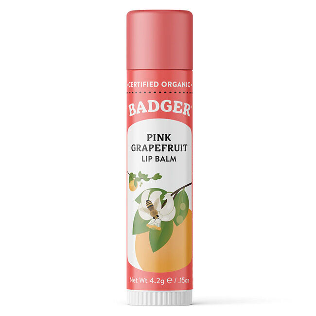 Badger Organic Classic Lip Balm, Pink Grapefruit image number null