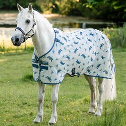 Horseware Amigo Bug Rug Pony Fly Sheet - Dragonfly Print/Silver/Blue/Sage