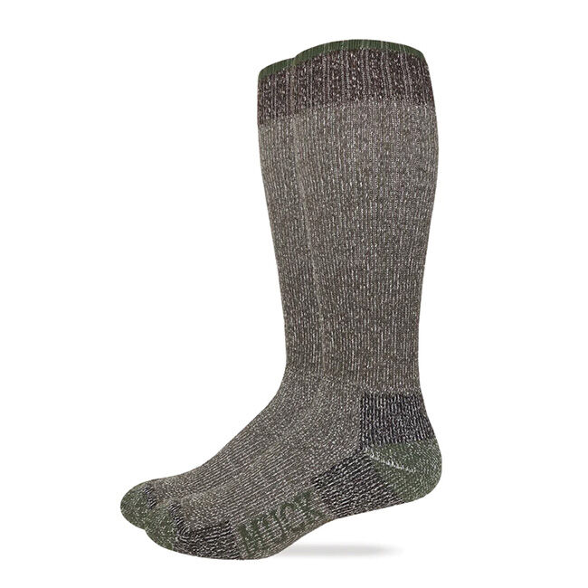 Muck Boot Company Men's Heavyweight Merino Wool Over-the-Calf Boot Socks - Brown/Green - 2-Pack image number null
