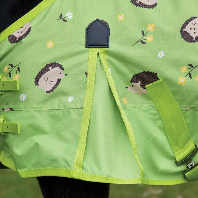Saxon 600D Pony Standard Neck Lite Turnout Sheet - Hedgehogs & Flowers Print - Closeout image number null
