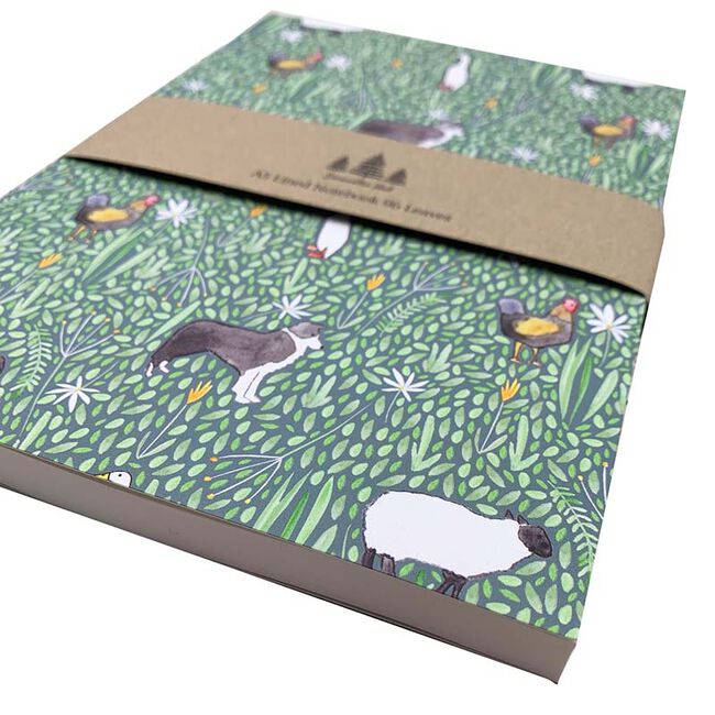 Samantha Hall Designs A5 Lined Notebook - Farm Animals image number null