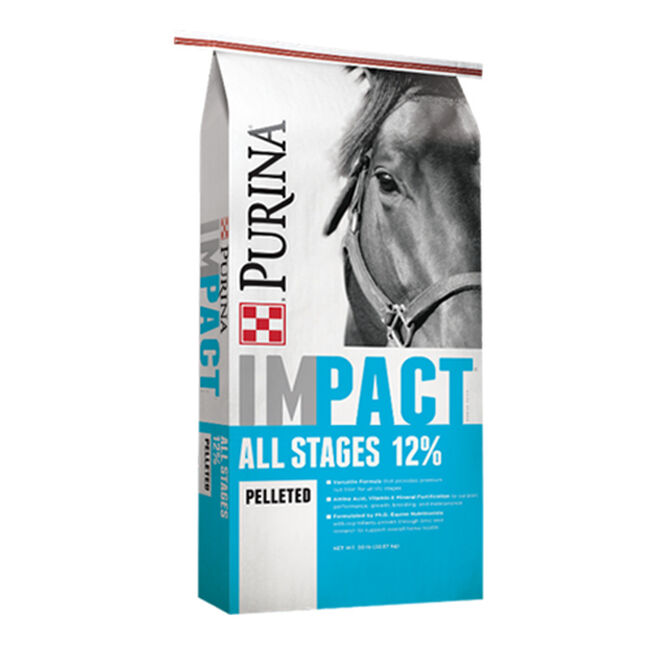 Purina Mills Impact All Stages 12% Horse Feed - Pellets - 50 lb image number null