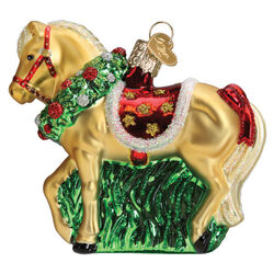 Old World Christmas Ornament - Horse with Wreath