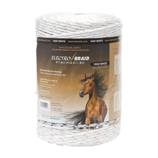 ElectroBraid 1/4" x 1000' Electric Fencing - White image number null