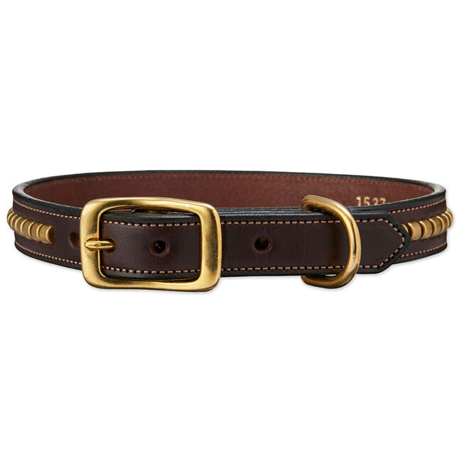 Tory Leather Clincher Dog Collar - Havana image number null