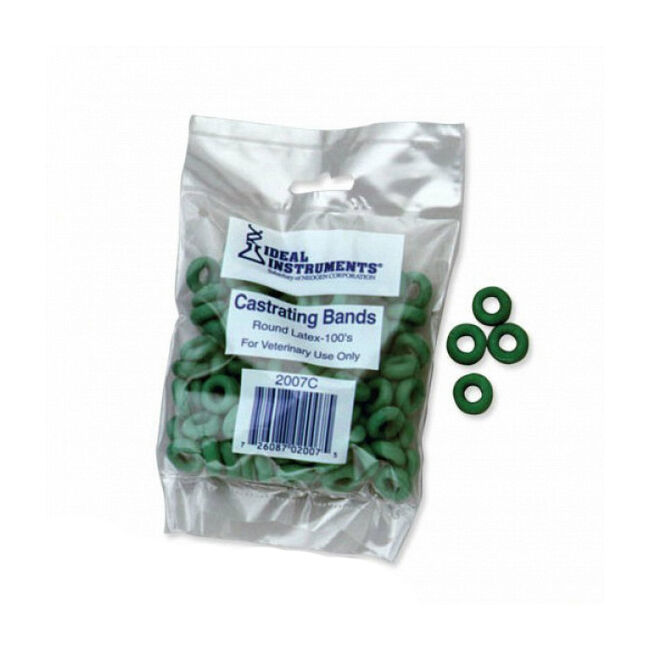 Ideal Latex Green Castrating Rings - 100-Pack image number null