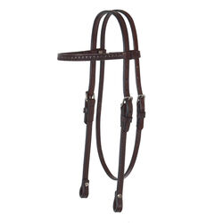 Circle Y 5/8" Shell Tooled Browband Headstall-Walnut