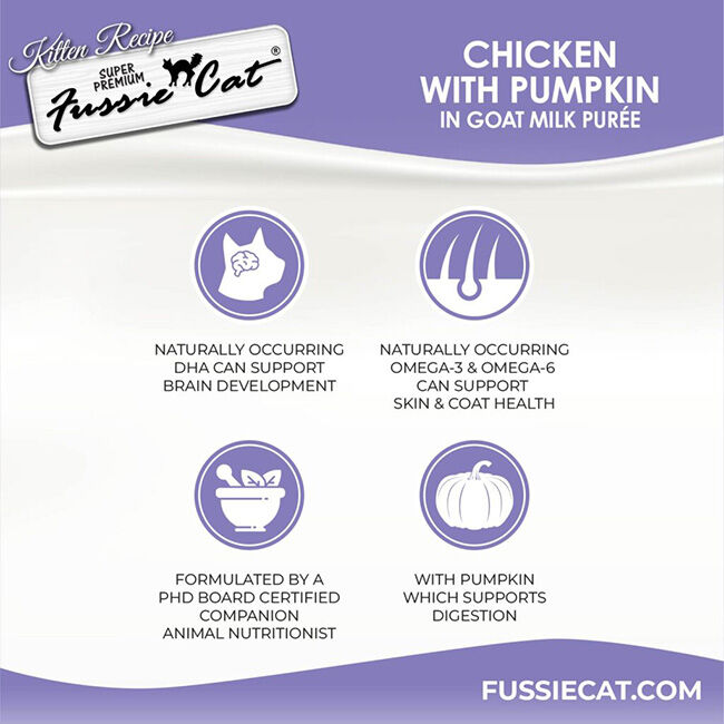 Fussie Cat Goat Milk Puree for Kittens - Chicken with Pumpkin - 4-Pack image number null
