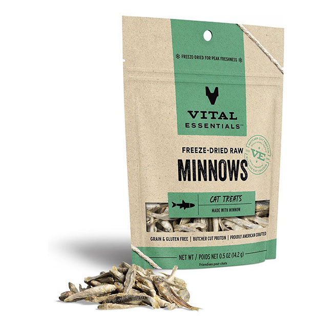 Vital Essentials Freeze Dried Minnow Cat Treats 5 oz
