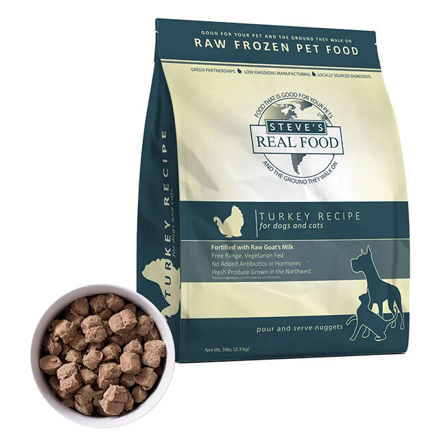 Steve's Raw Frozen Turkey Recipe Dog Food - Nuggets - 5lb image number null