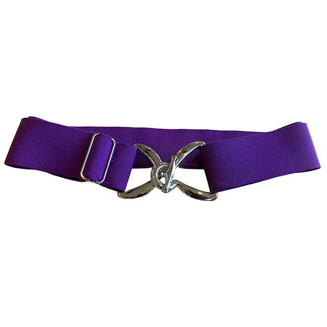 Anademi Stretch Belt with Silver-Tone Stirrup Buckle - Solids image number null