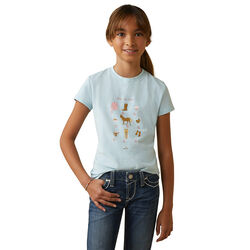 Ariat Kids' Time to Show T-Shirt - Heather Mosaic Blue