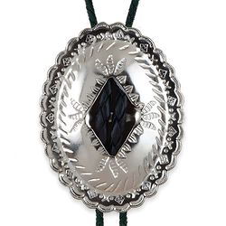 Western Express Concho Bolo Tie - Silver