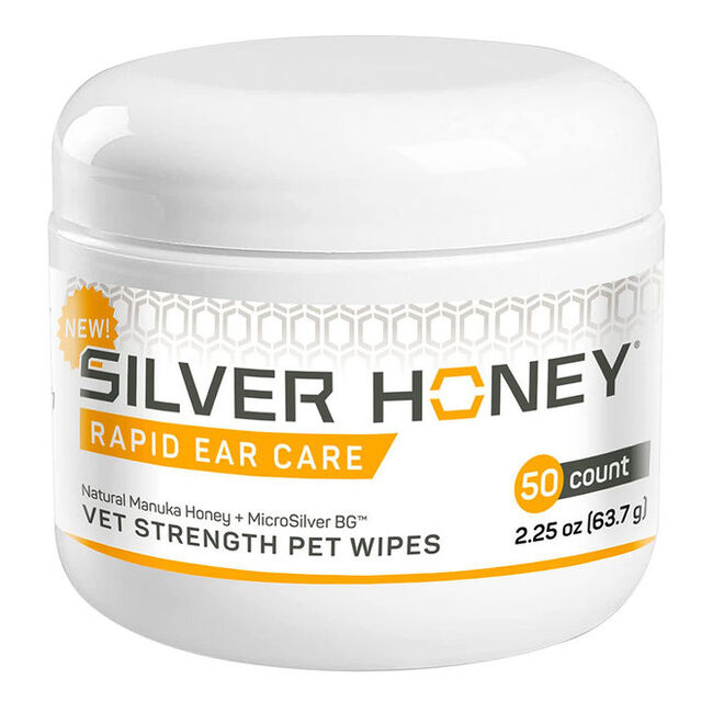 Absorbine Silver Honey Rapid Ear Care - Vet Strength Wipes for Cats & Dogs - 50 Wipes image number null