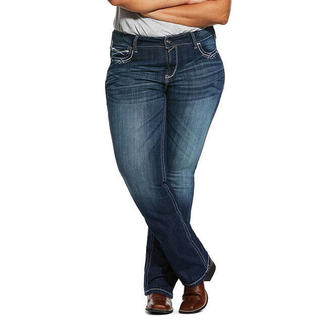Ariat Women's R.E.A.L Mid Rise Stretch Entwined Boot Cut Jean image number null