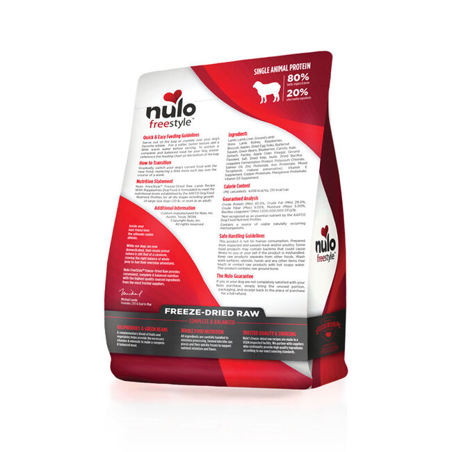Nulo FreeStyle Dog Freeze-Dried Raw Lamb With Raspberries image number null