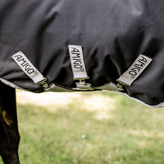 Horseware Amigo Bravo 12 Wug (250g Medium) - Black/Titanium Grey & Silver image number null