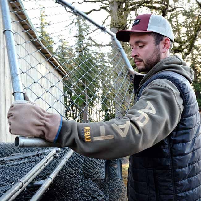 Ariat Men's Rebar Graphic Hoodie - Grape Leaf/Dried Herb image number null