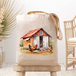Dark Horse Dream Designs Canvas Tote Bag - Old Chicken Coop