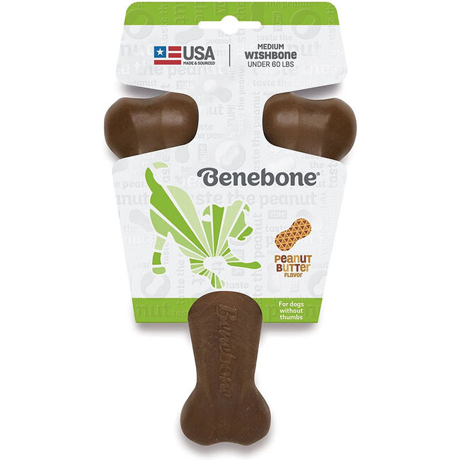 Benebone Wishbone Dog Chew - Peanut Butter Flavor image number null