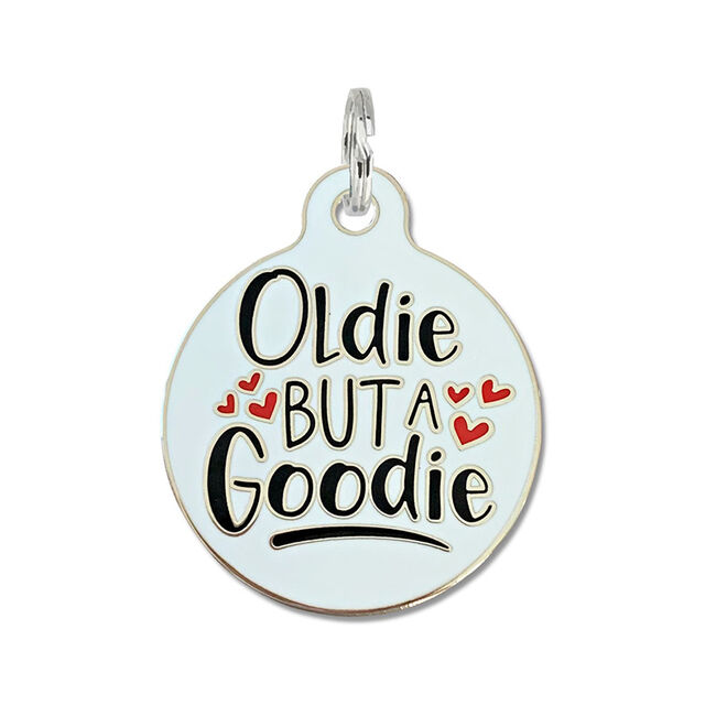 Bad Tags Dog ID Tag - Oldie but a Goodie - White - Closeout image number null