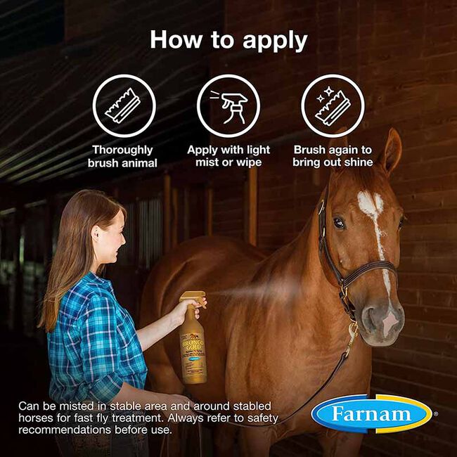Farnam Bronco Gold Equine Fly Spray - All-in-One Fly Spray & Coat Conditioner image number null