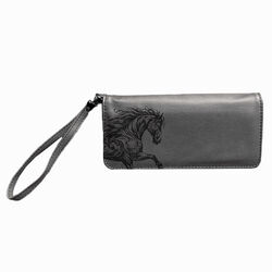 The Krafty Equestrian Leatherette Zip Wallet - Horse