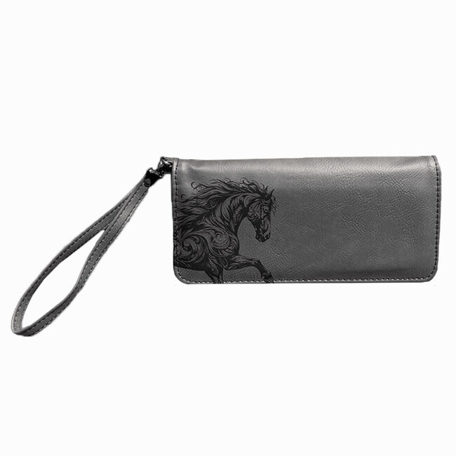 The Krafty Equestrian Leatherette Zip Wallet - Horse image number null