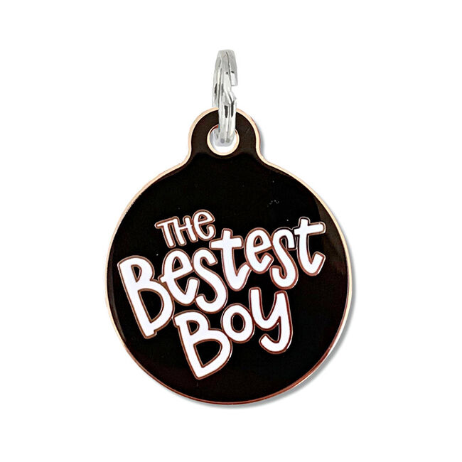 Bad Tags Dog ID Tag - The Bestest Boy - Black image number null