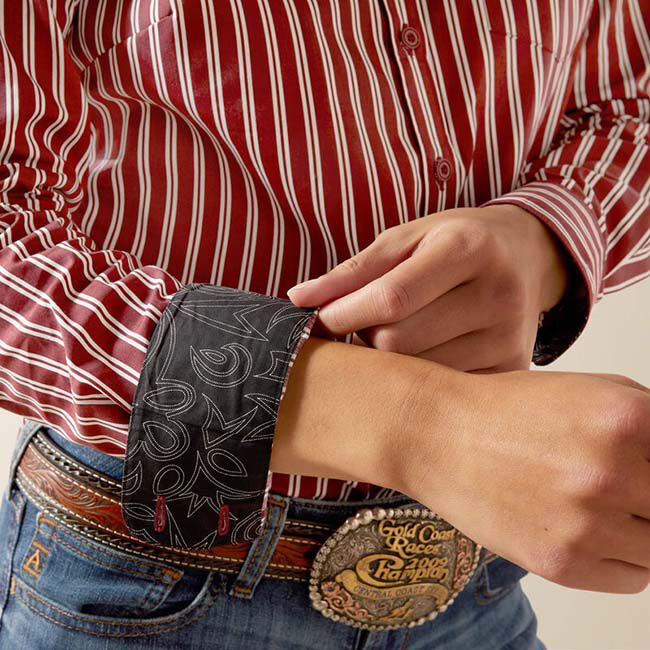 Ariat Women's Kirby Stretch Shirt - Cabernet Stripe image number null