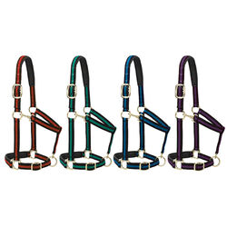 Weaver Equine Striped Padded Adjustable Chin & Throat Snap Halter