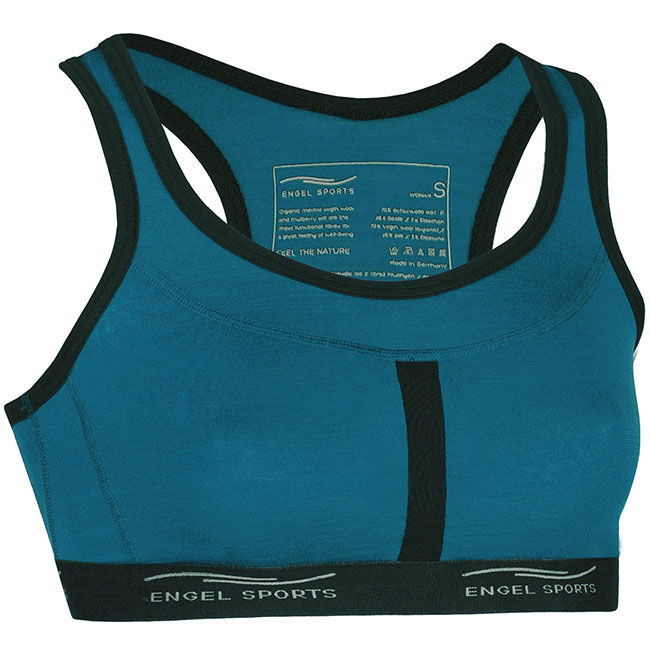 Engel Sports Women's Wool/Silk Blend Sports Bra - Aqua image number null