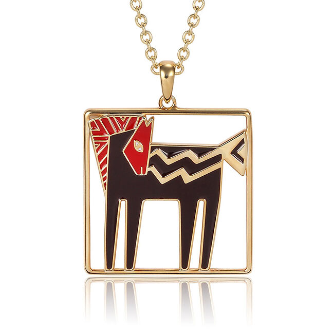 Laurel Burch Studios Necklace - Temple Horse - Black image number null